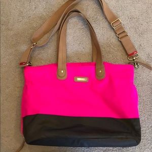Storksak colorblock Pink/Brown diaper bag